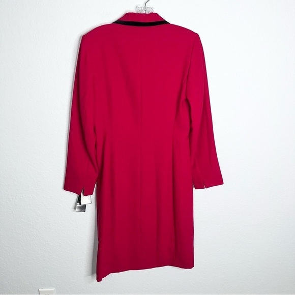 Kasper Blazer Dress Women 4 Red Jacket Suit Crepe Velvet Sheath old money C4 - Picture 5 of 11